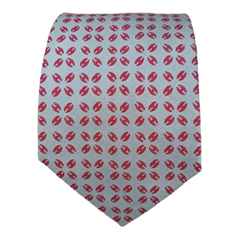 HERMÈS Ivory Monogrammed "H" Silk Tie FRANCE 61”/ 3.6" EC